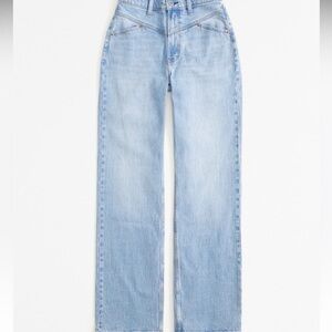 Abercrombie & Fitch High-Rise Straight Leg Jeans - Light Wash Blue